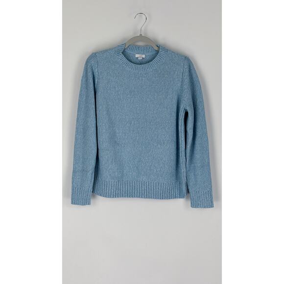 J Jill Crew Neck Knit Sweater Pullover Womens Size Small Mineral Blue White New - Picture 10 of 16